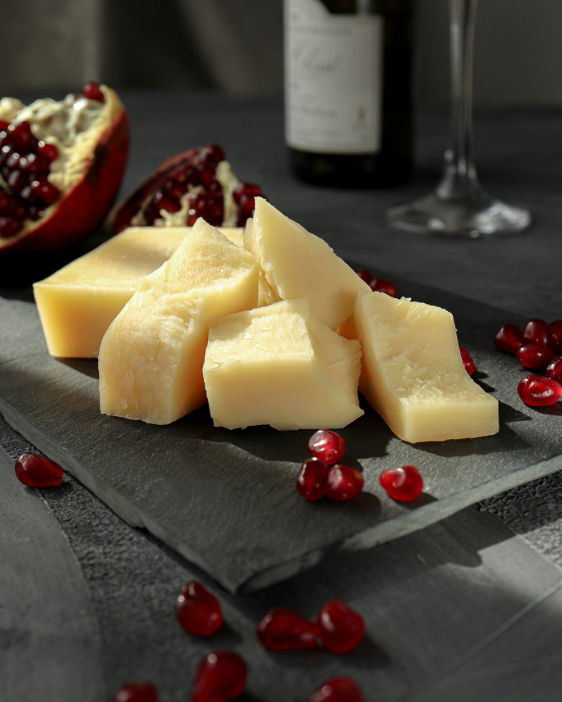 Parmesan and pomegranate.